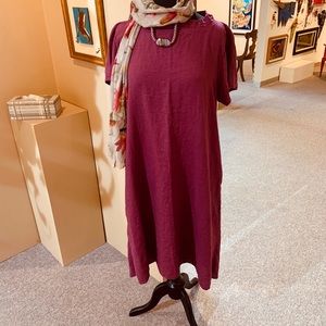 Flax dress Burgundy oversized medium